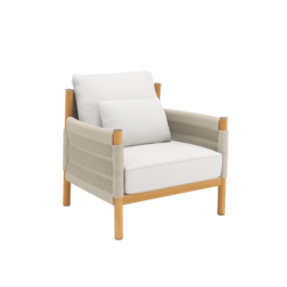 Cavo Lounge Armchair Beige incl. cushion in the design "Travertin"