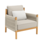Cavo Lounge Armchair Beige incl. cushion in the design "Nature"