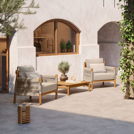 Cavo Lounge Sofa Beige incl. cushion in the design "Nature"