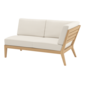 Valencia Lounge Chaise Longue with armrest left in the design "Linum/seams Pearl"