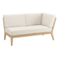 Valencia Lounge Chaise Longue with armrest left in the design "Linum/seams Pearl"