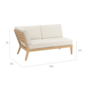 Valencia Lounge Chaise Longue with armrest right in the design "Linum/seams Pearl"
