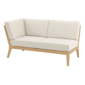 Valencia Lounge Chaise Longue with armrest right in the design "Linum/seams Pearl"