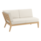 Valencia Lounge Chaise Longue with armrest right in the design "Linum/seams Pearl"