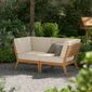 Valencia Lounge Corner Element in the design "Linum/seams Pearl"