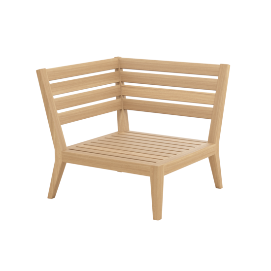 Valencia Lounge Corner Element in the design "Linum/seams Pearl"