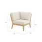 Valencia Lounge Corner Element in the design "Linum/seams Pearl"