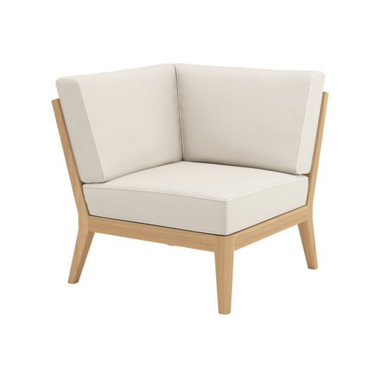 Valencia Lounge Corner Element in the design "Linum/seams Pearl"