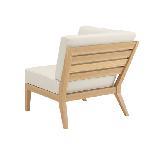 Valencia Lounge Corner Element in the design "Linum/seams Pearl"