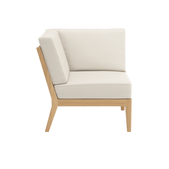 Valencia Lounge Corner Element in the design "Linum/seams Pearl"