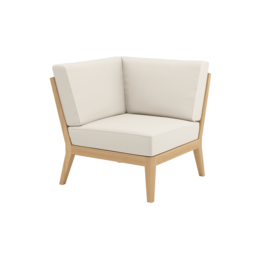 Valencia Lounge Corner Element in the design "Linum/seams Pearl"