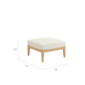 Valencia Lounge Footstool in the design "Linum/seams Pearl"