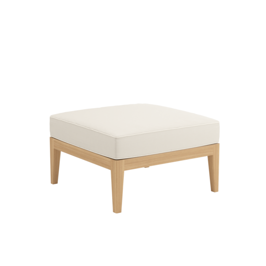 Valencia Lounge Footstool in the design "Linum/seams Pearl"