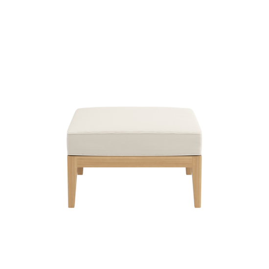 Valencia Lounge Footstool in the design "Linum/seams Pearl"