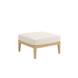 Valencia Lounge Footstool in the design "Linum/seams Pearl"