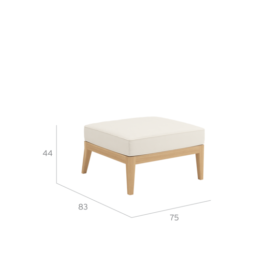 Valencia Lounge Element without backrest in the design "Linum/seams Pearl"