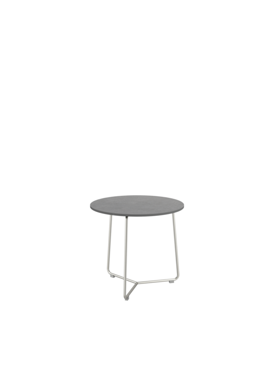 Pan Side Table Stainless Steel/HPL Shade round