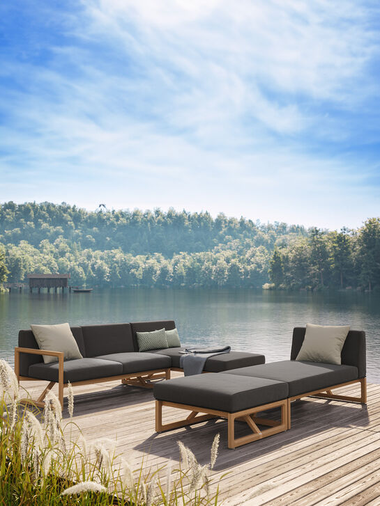 Trey Lounge Sofa with armrest right incl. cushions Anthracite