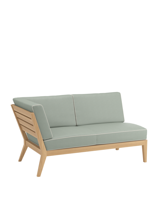 Valencia Lounge Chaise Longue with armrest right incl. cushions Mineral/seams Linum