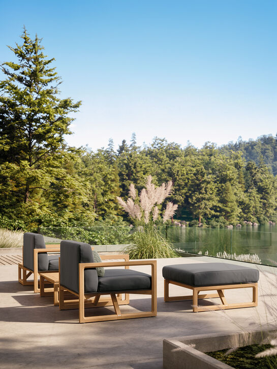 Trey Lounge Footstool incl. cushion Anthracite