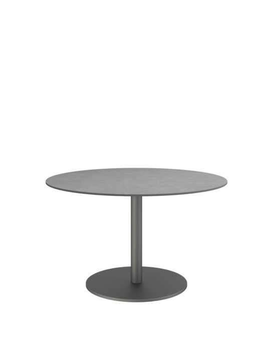Ronda Single-Pedestal Table Graphite Ø 120 with HPL Shade top