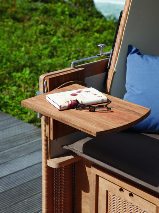 Additional Swivel Table for Roofed Wicker Beach Chair