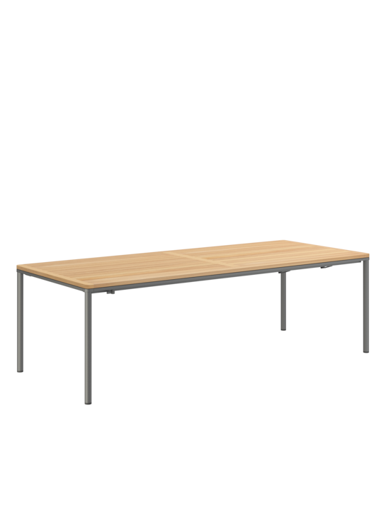 Portland Extending  Table Stainless Steel Graphite/Teak