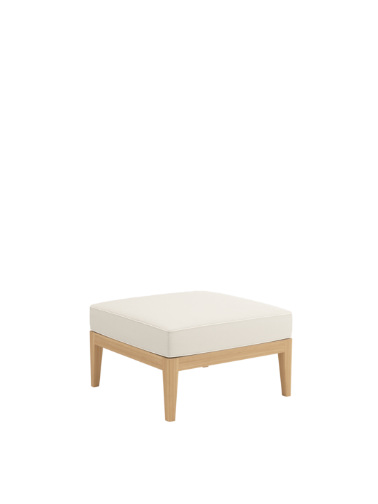 Valencia Lounge Footstool incl. cushion Linum/seams Pearl