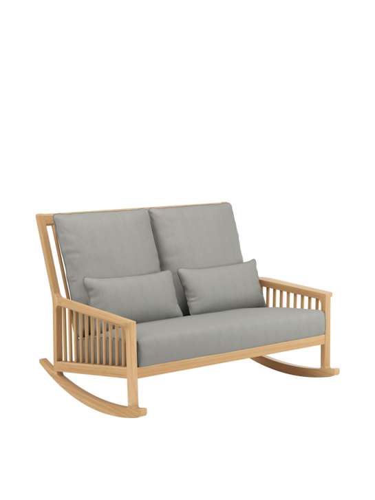 Newhaven Rocking Chair Two-Seater incl. cushions Stone/seams Taupe