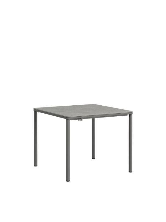 Portland Extending Table Stainless Steel Graphite/HPL Shade