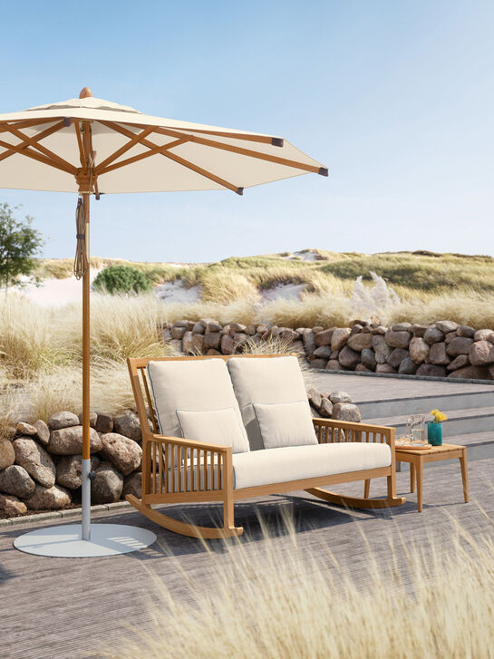 Newhaven Rocking Chair Two-Seater incl. cushions Linum/seams Indigo