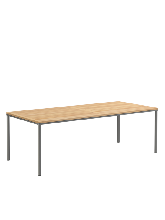 Portland Table Stainless Steel Graphite/Teak