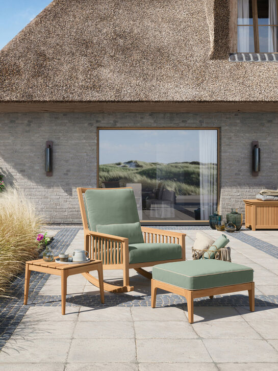 Newhaven Rocking Chair incl. cushions Mineral/seams Linum