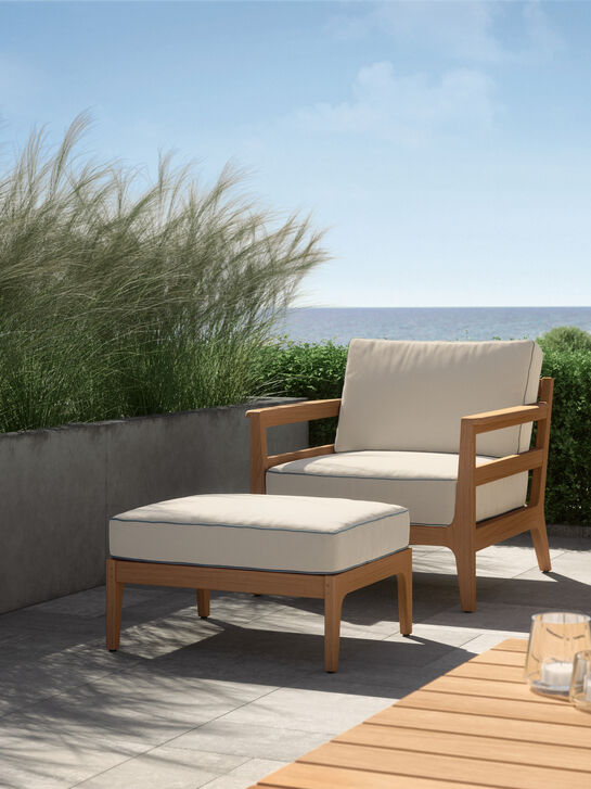 Newhaven Armchair incl. cushions Linum/seams Indigo