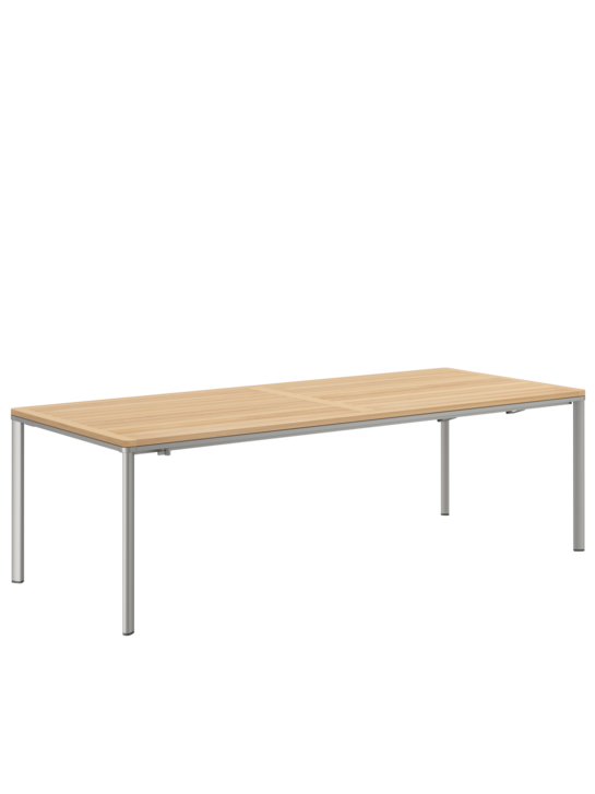 Portland Table Anodised Aluminium/Teak 165 × 90