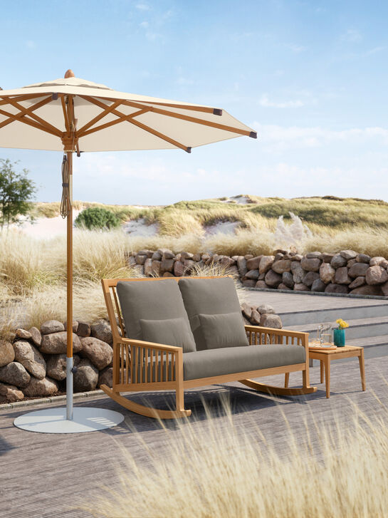 Newhaven Rocking Chair Two-Seater incl. cushions Stone/seams Taupe