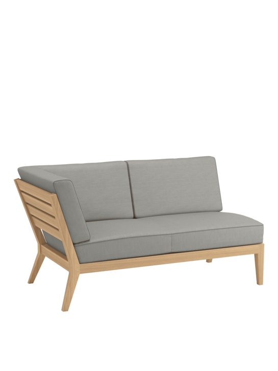Valencia Lounge Chaise Longue with armrest right incl. cushions Stone/seams Taupe