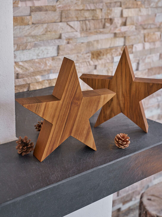 Teak Stars, Set of 2