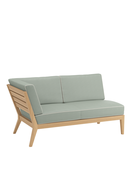 Valencia Lounge Chaise Longue with armrest right incl. cushions Mineral/seams Linum