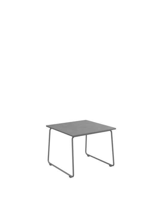 Pan Side Table Stainless Steel Graphite/HPL Shade