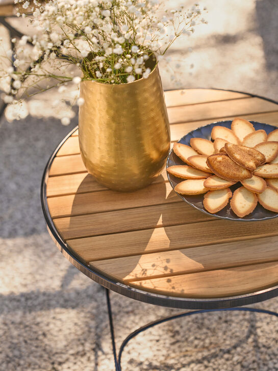 Fontenay Side Table Teak round, foldable