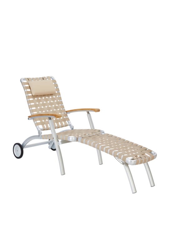 United States Deck Chair with wheels and longer footrest