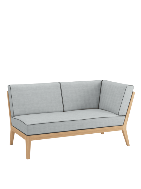 Valencia Lounge Chaise Longue with armrest left incl. cushions River/seams Baltic