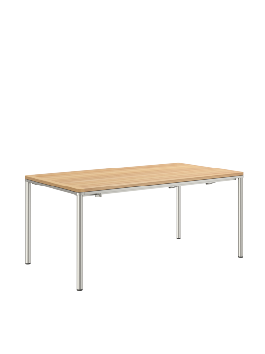 Portland Extending Table Stainless Steel/Teak