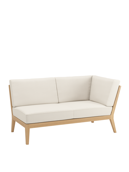 Valencia Lounge Chaise Longue with armrest left incl. cushions Linum/seams Pearl