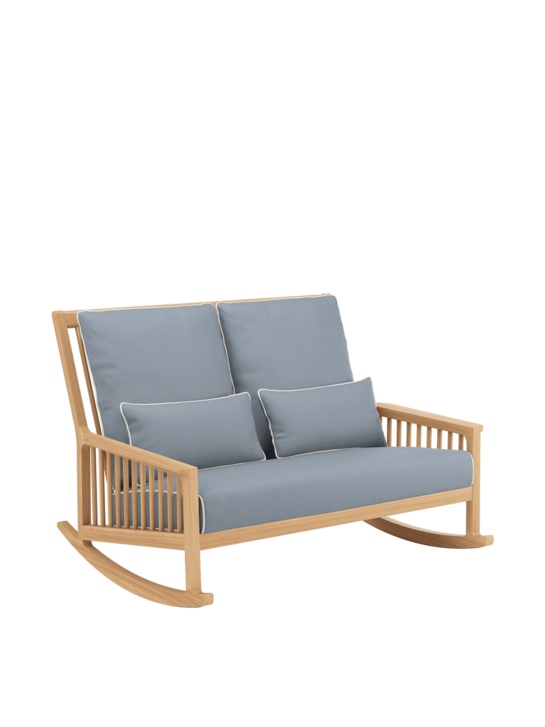 Newhaven Rocking Chair Two-Seater incl. cushions Indigo/seams Linum