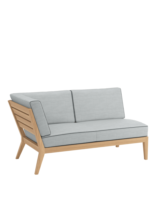 Valencia Lounge Chaise Longue with armrest right incl. cushions River/seams Baltic