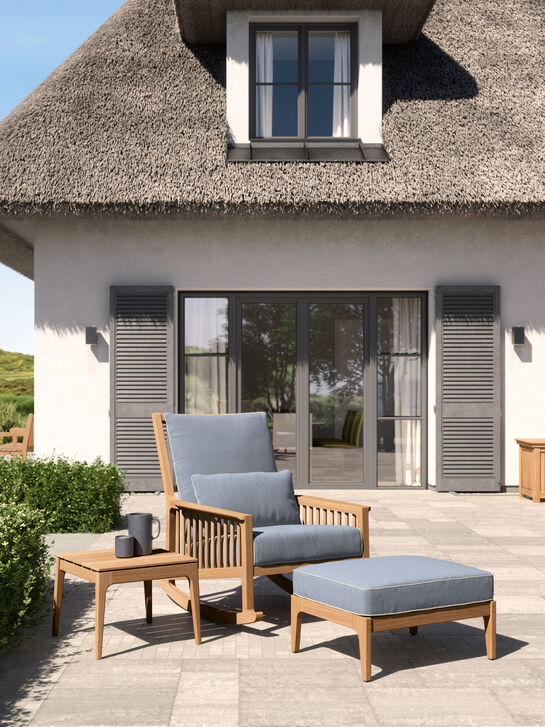 Newhaven Rocking Chair incl. cushions Indigo/seams Linum