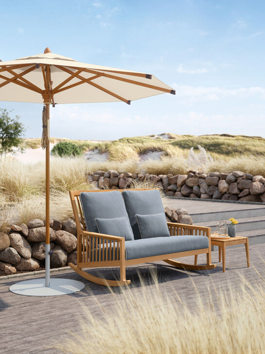 Newhaven Rocking Chair Two-Seater incl. cushions Indigo/seams Linum