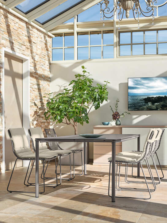 Portland Table Stainless Steel Graphite/HPL Shade